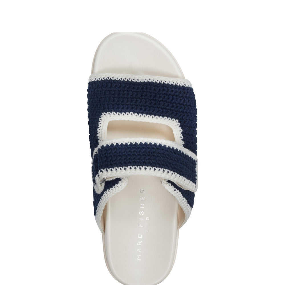Brinleys Footbed Sandal - Navy/Cream