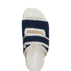 Brinleys Footbed Sandal - Navy/Cream