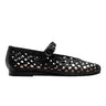 Evonna Woven Mary Jane Ballet Flat - Black Leather