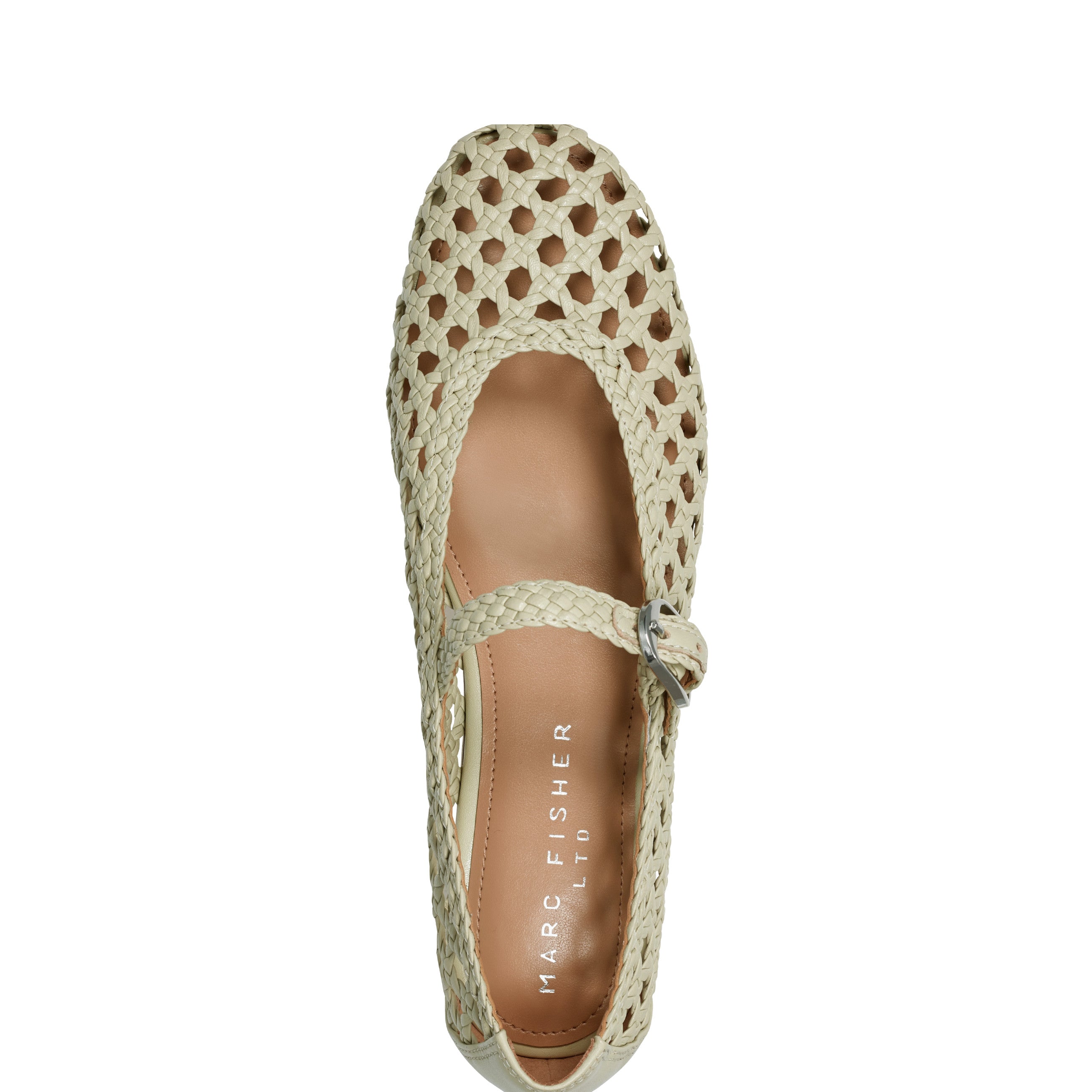 Evonna Woven Mary Jane Ballet Flat - Chic Cream Leather