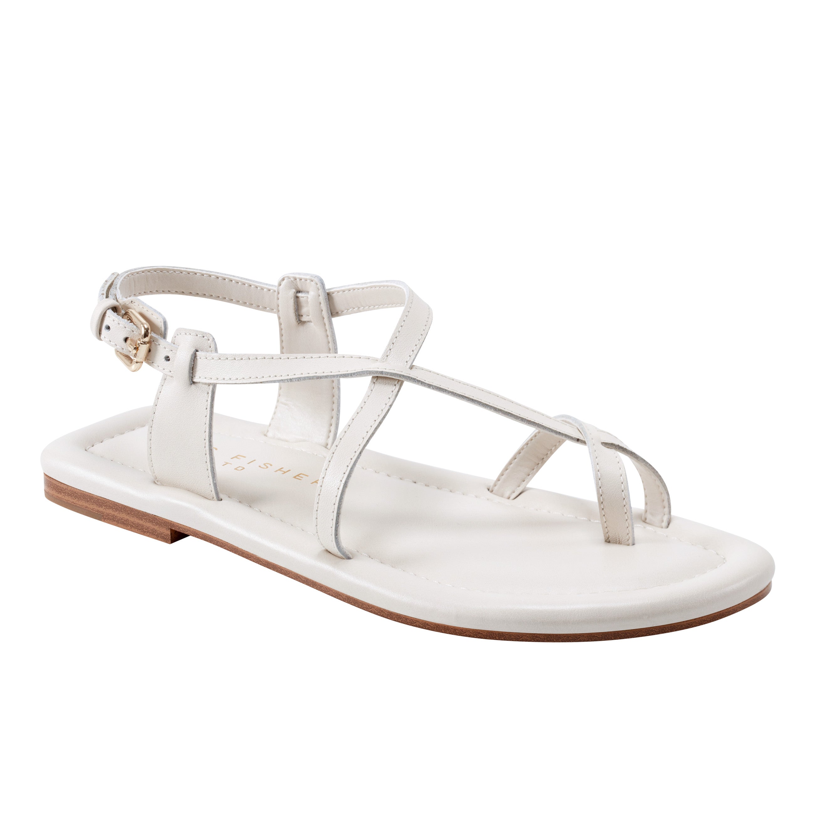 Gerty Strappy Flat Sandal - Chic Cream Leather