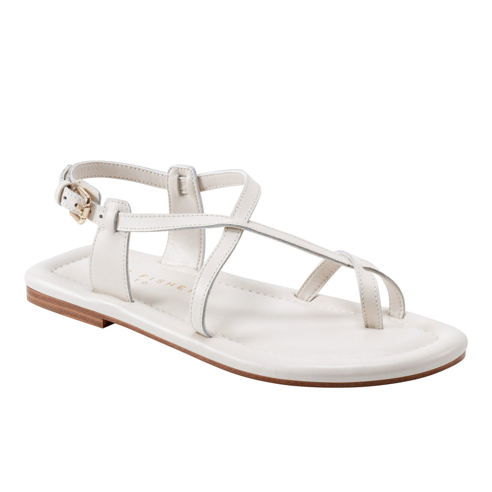 Gerty Strappy Flat Sandal - Chic Cream Leather