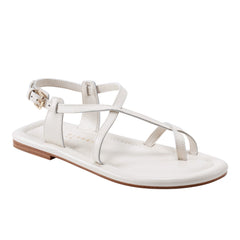 Gerty Strappy Flat Sandal - Chic Cream Leather