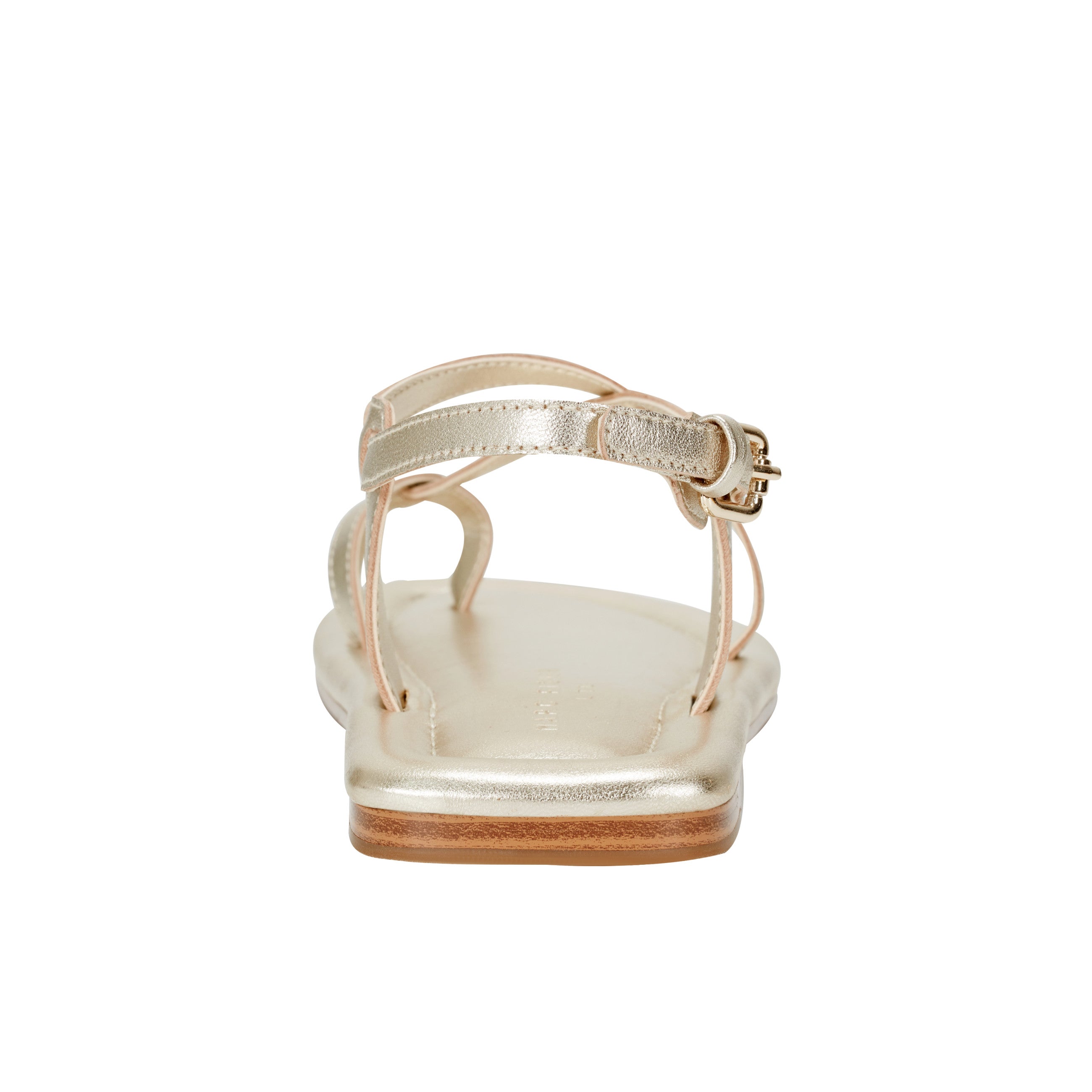 Gerty Strappy Flat Sandal - Gold Leather