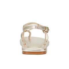 Gerty Strappy Flat Sandal - Gold Leather
