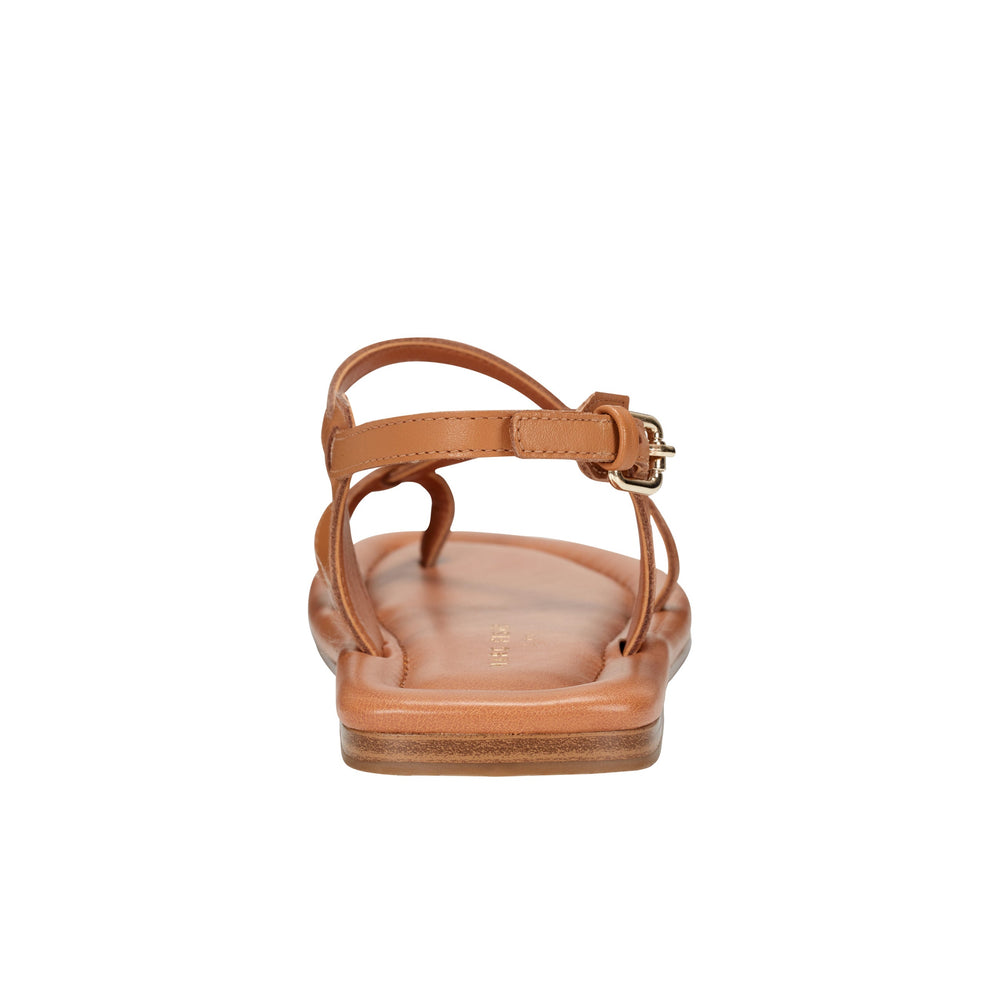 Gerty Strappy Flat Sandal - Natural Leather