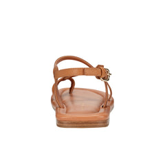 Gerty Strappy Flat Sandal - Natural Leather