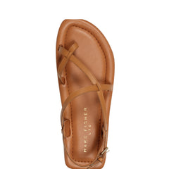Gerty Strappy Flat Sandal - Natural Leather