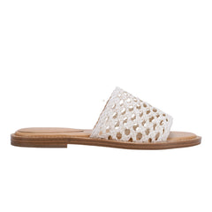 Glynne Woven Flat Sandal - White