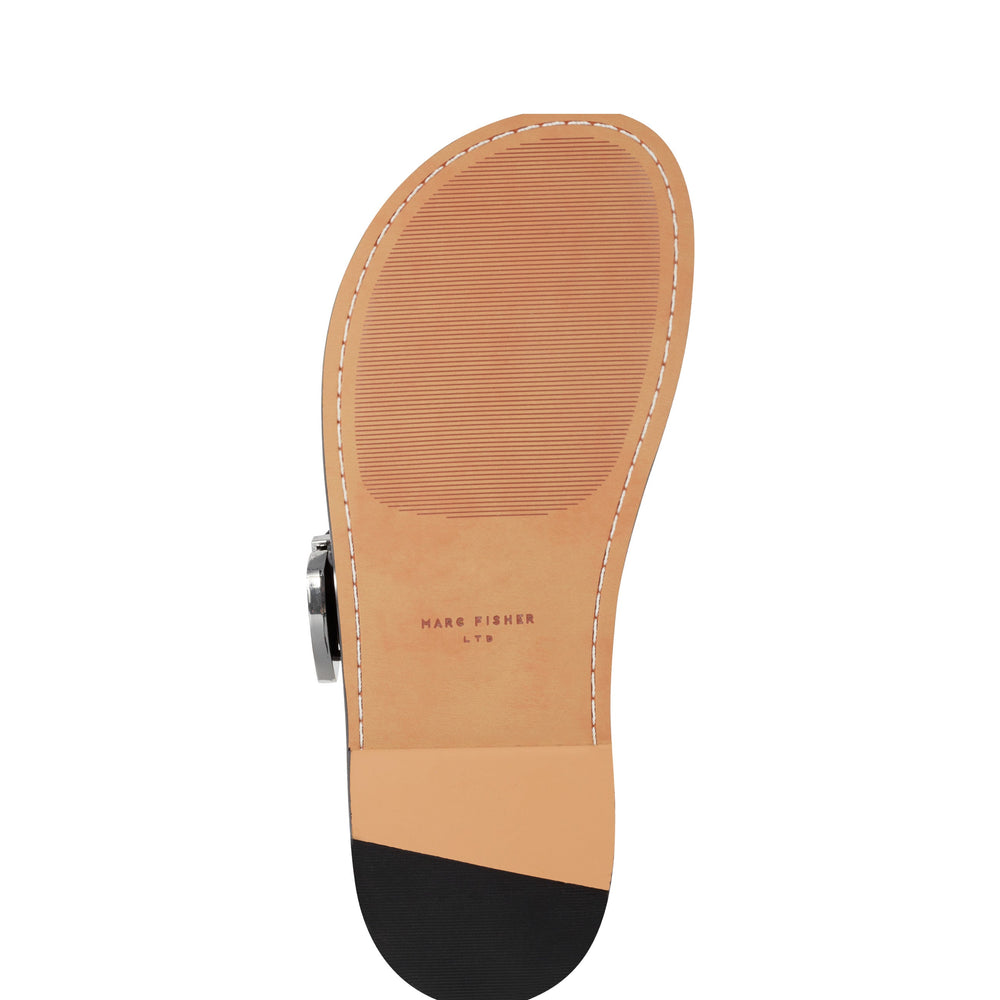 Hallyn Flat Slide Sandal - Black Leather