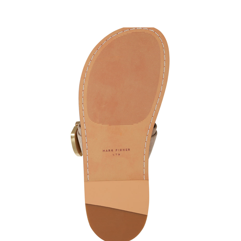 Hallyn Flat Slide Sandal - Taupe Suede