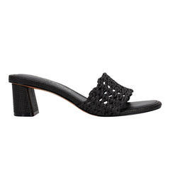 Jazmine Dress Slide Sandal - Black Raffia