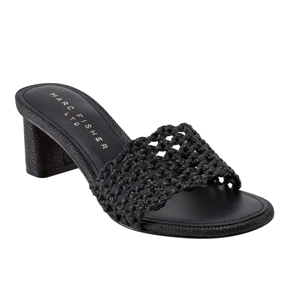 Jazmine Dress Slide Sandal - Black Raffia