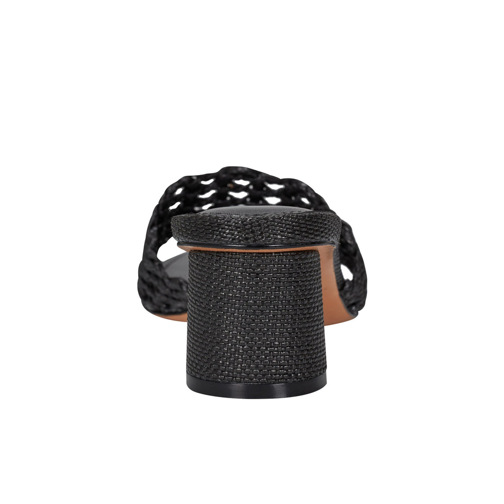 Jazmine Dress Slide Sandal - Black Raffia