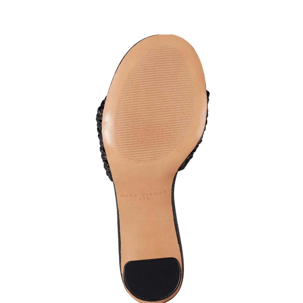 Jazmine Dress Slide Sandal - Black Raffia