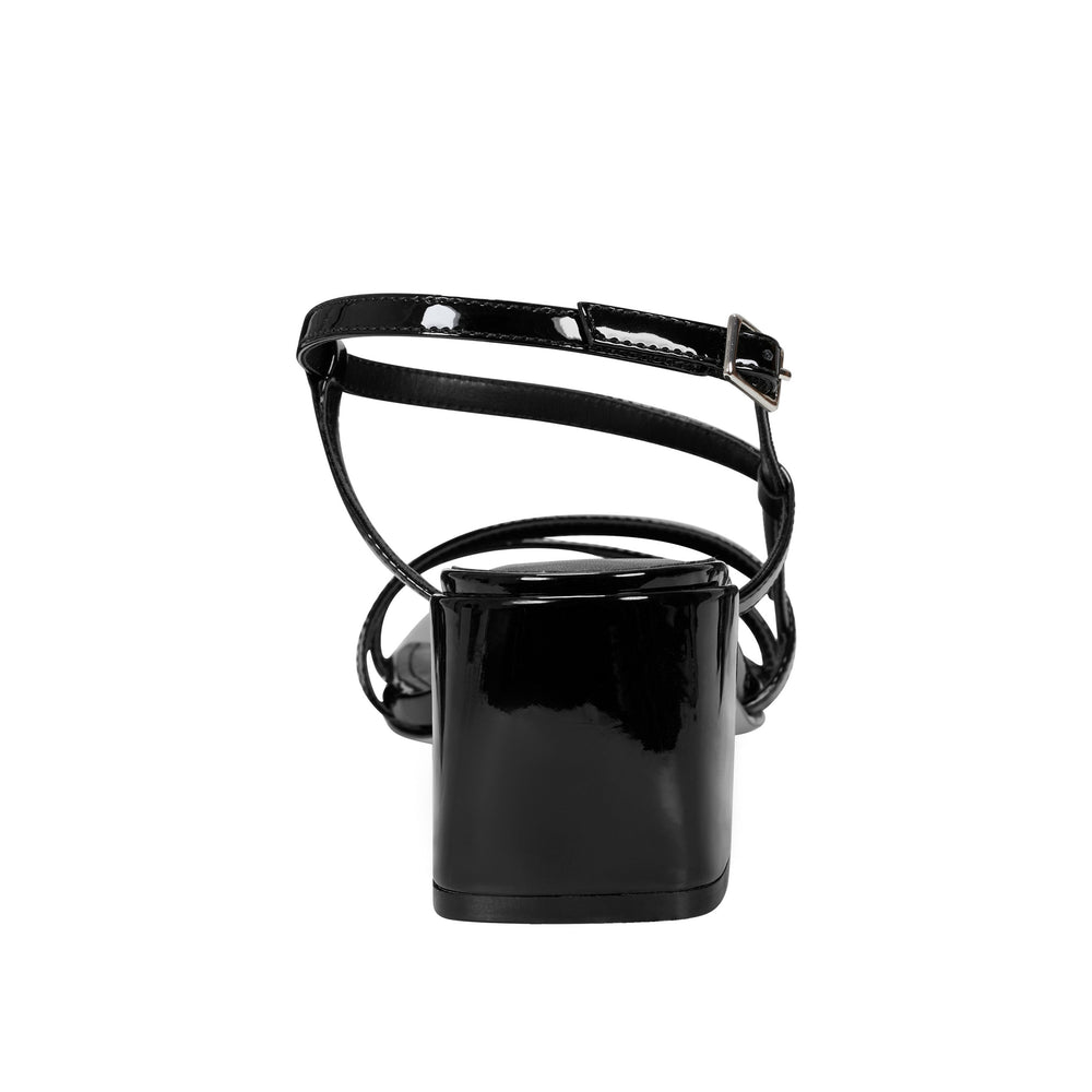 Jeci Strappy Sandal - Black Patent