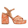 Juliey Platform Sandal - Natural/Orange Raffia