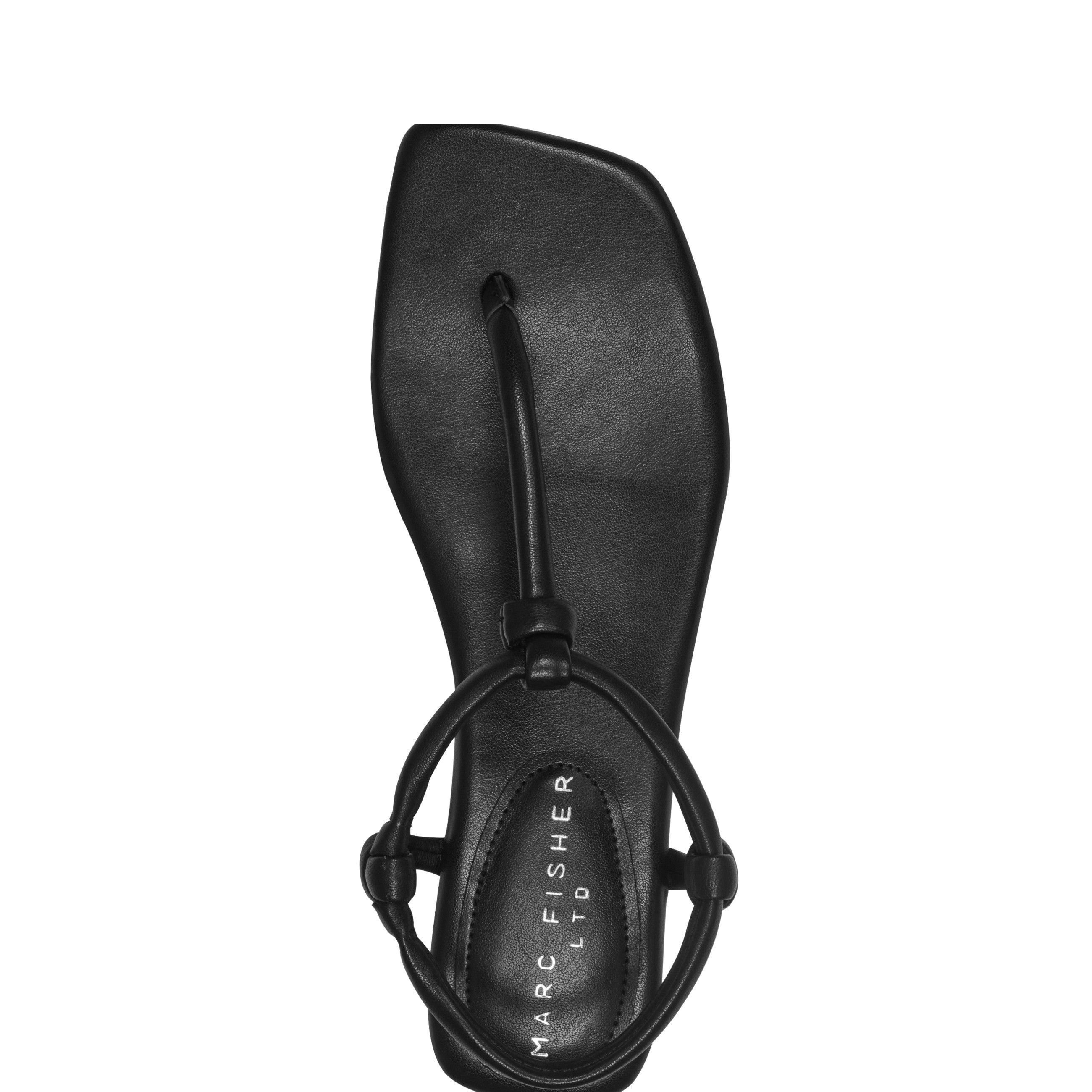 Maycee Thong Flat Sandal - Black Leather