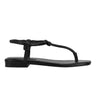Maycee Thong Flat Sandal - Black Leather