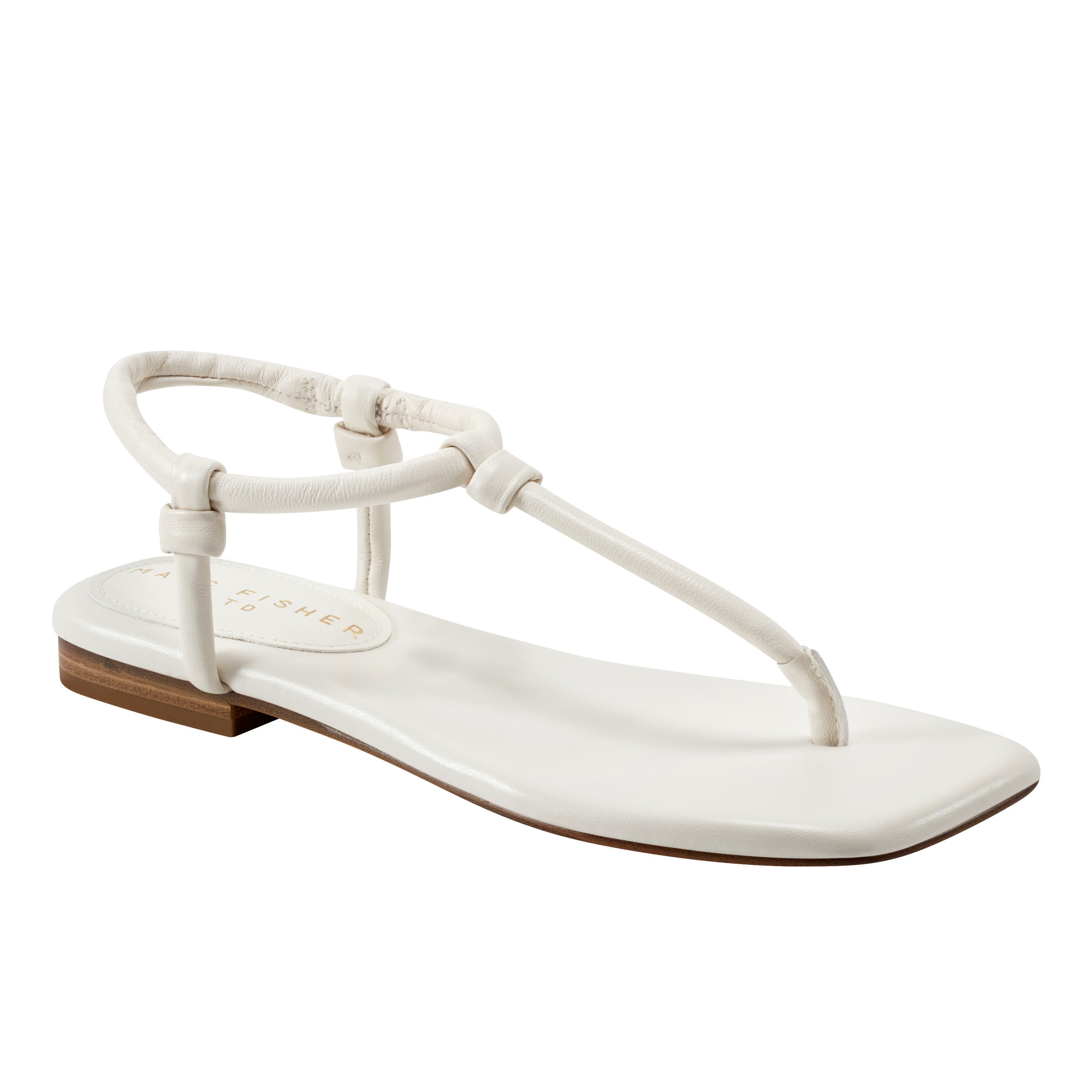 Maycee Thong Flat Sandal - Chic Cream Leather