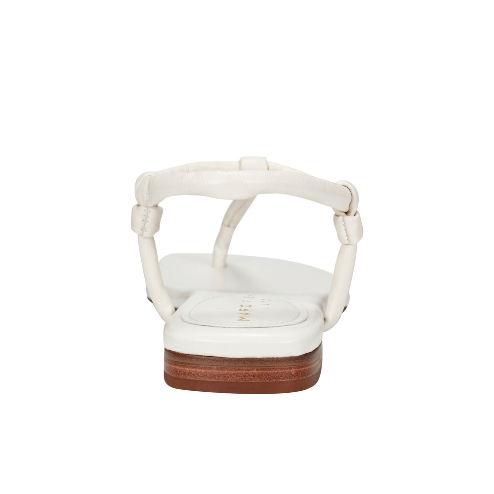 Maycee Thong Flat Sandal - Chic Cream Leather