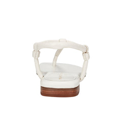 Maycee Thong Flat Sandal - Chic Cream Leather