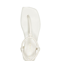 Maycee Thong Flat Sandal - Chic Cream Leather