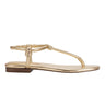 Maycee Thong Flat Sandal - Gold Leather