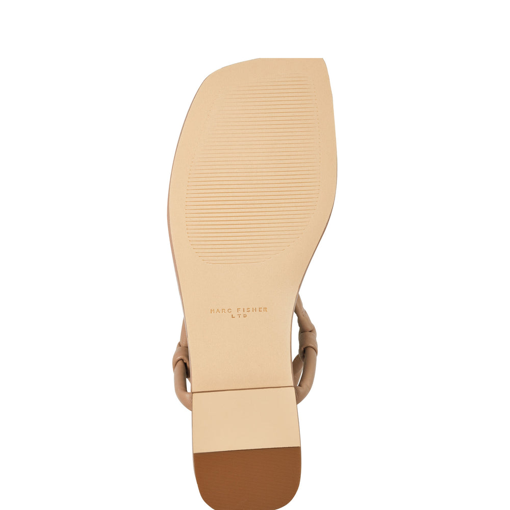 Maycee Thong Flat Sandal - Natural Leather