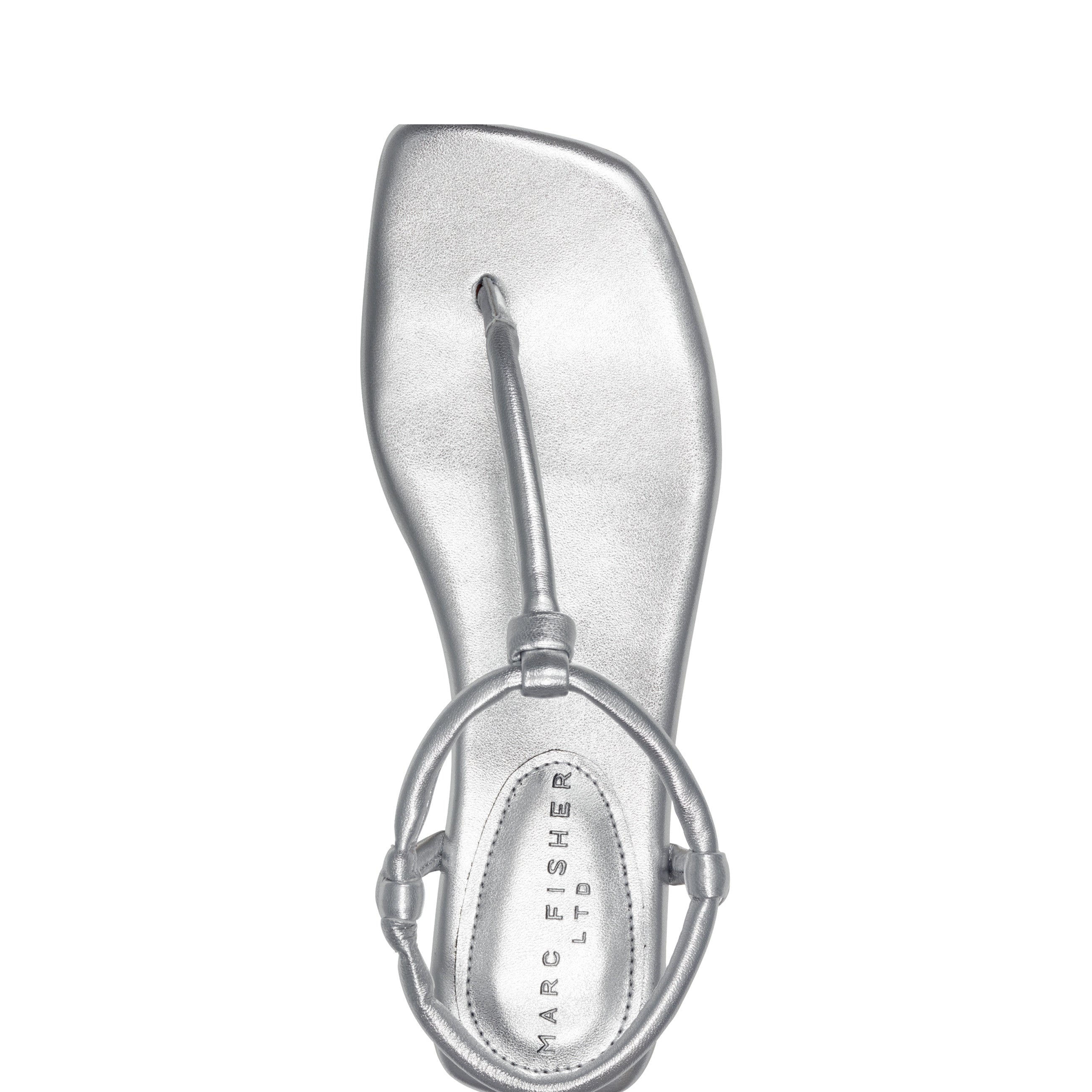 Maycee Thong Flat Sandal - Silver Leather