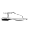 Maycee Thong Flat Sandal - Silver Leather