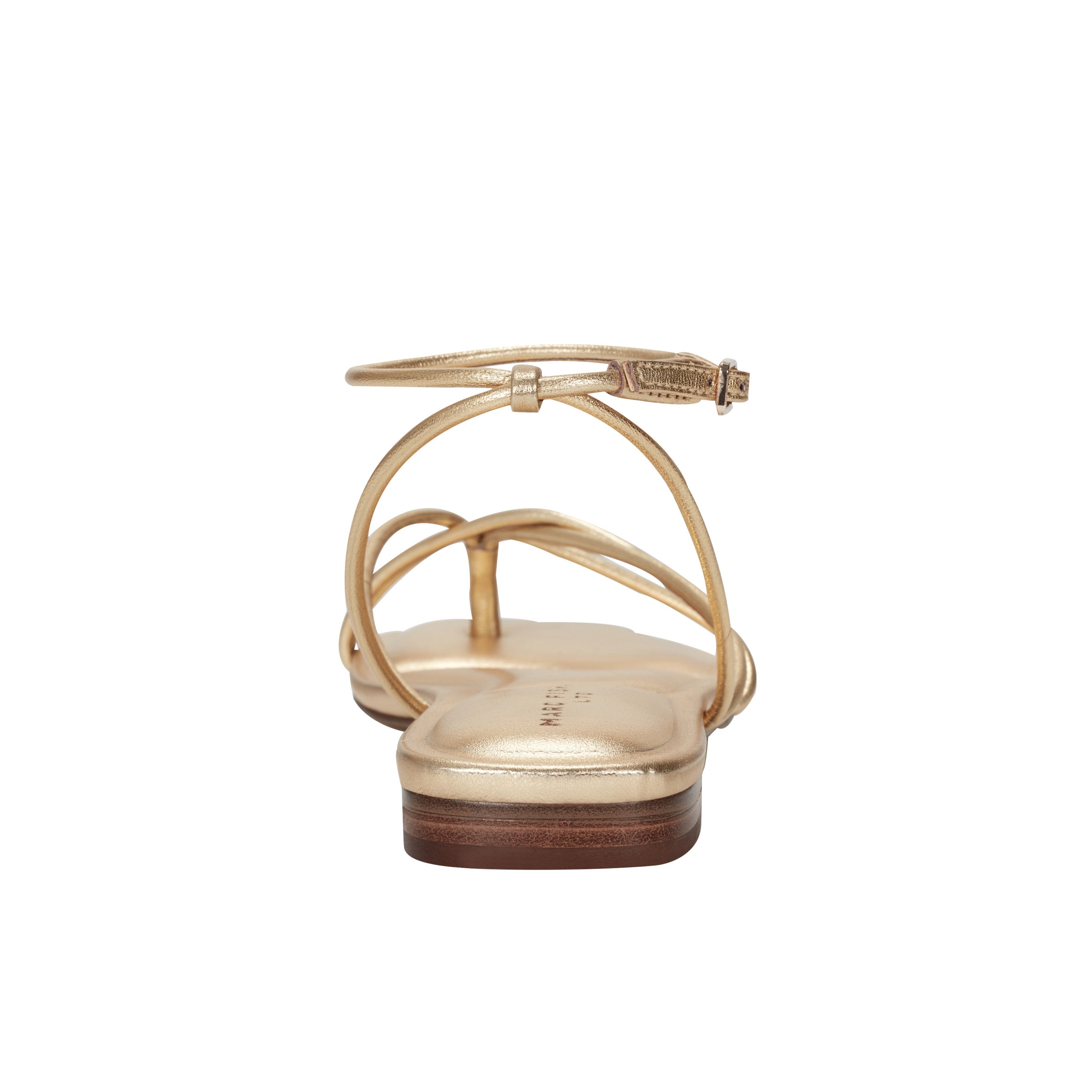 Mayte Strappy Flat Sandal - Gold Leather