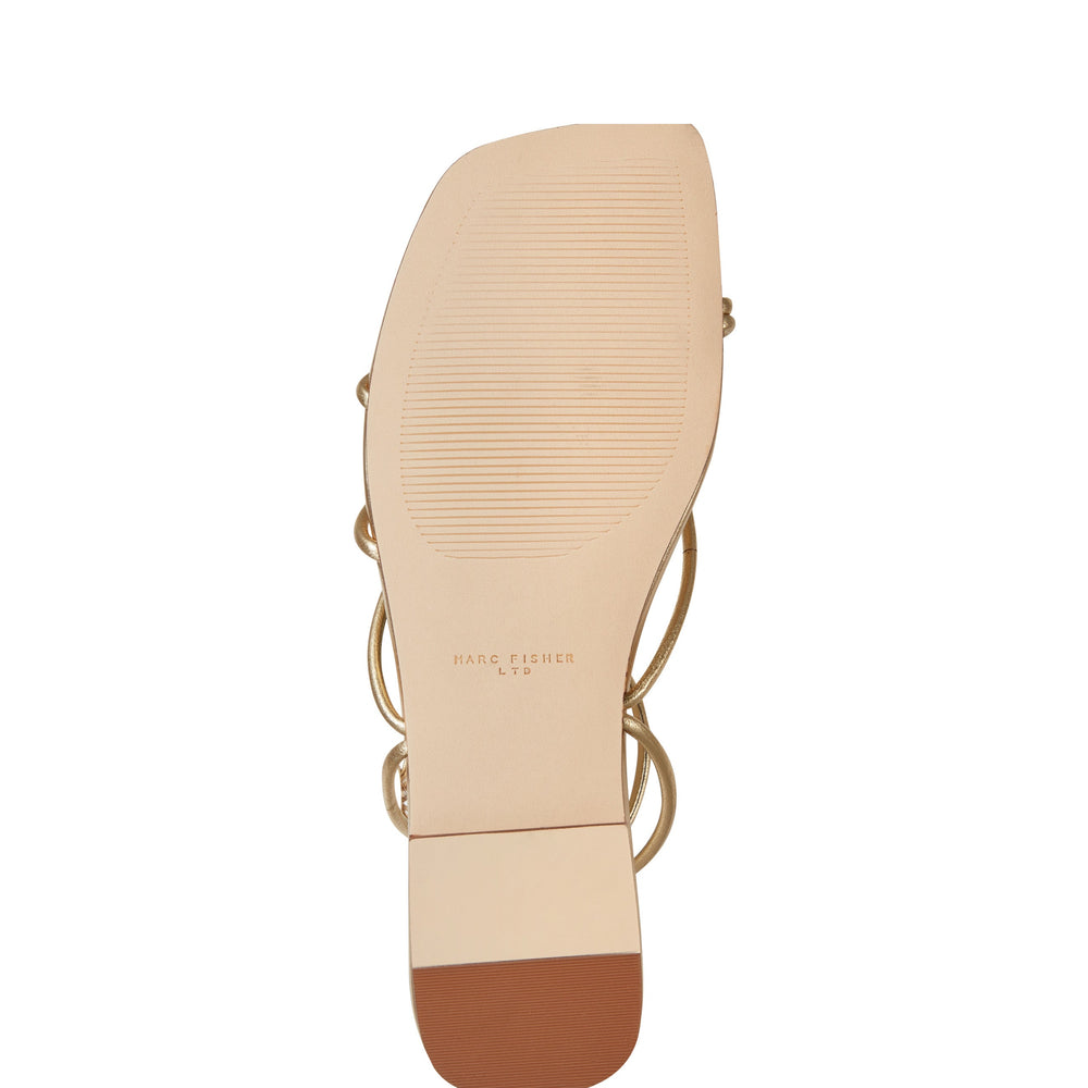Mayte Strappy Flat Sandal - Gold Leather