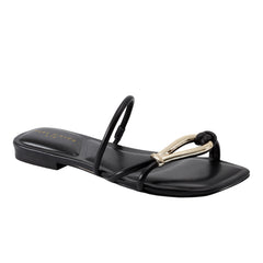 Mazza Flat Slide Sandal - Black