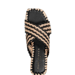 Nylie Flat Sandal - Natural/Black