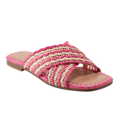 Nylie Flat Sandal - Natural/Pink