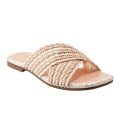 Nylie Flat Sandal - Natural/White