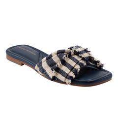 Orbit Flat Sandal - Navy Stripe