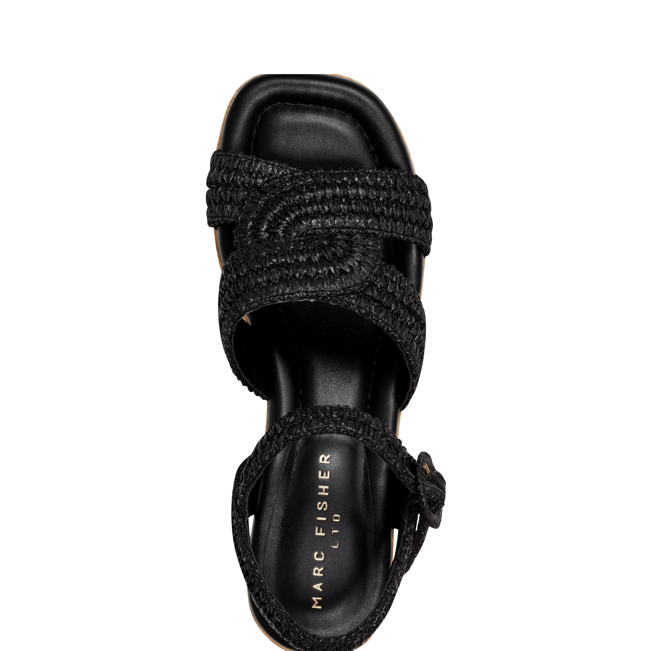 Payley Platform Wedge Sandal - Black Raffia