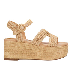 Payley Platform Wedge Sandal - Natural Raffia