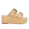 Poppy Platform Slide Sandal - Light Natural/Ivory Raffia