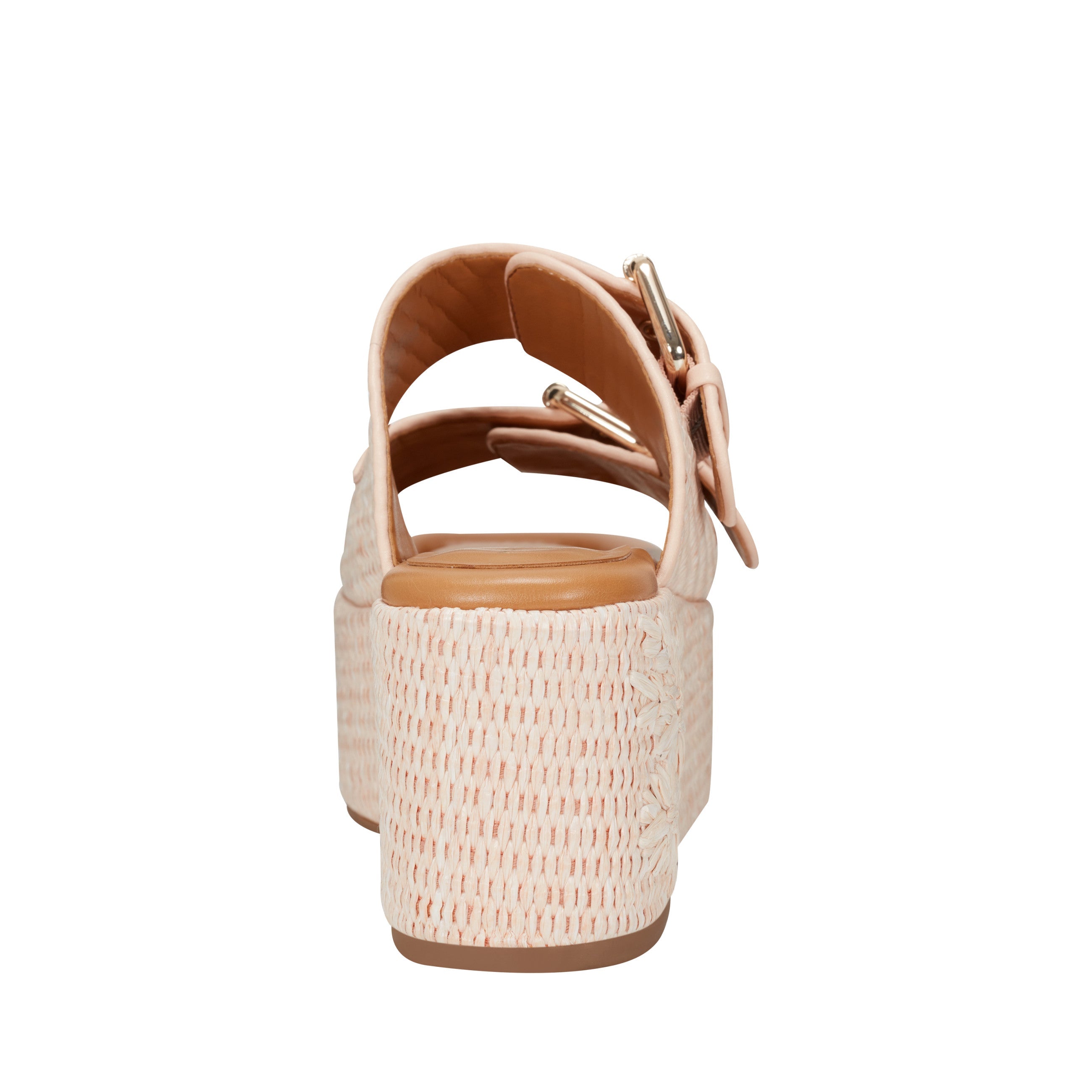 Poppy Platform Slide Sandal - Light Pink Raffia
