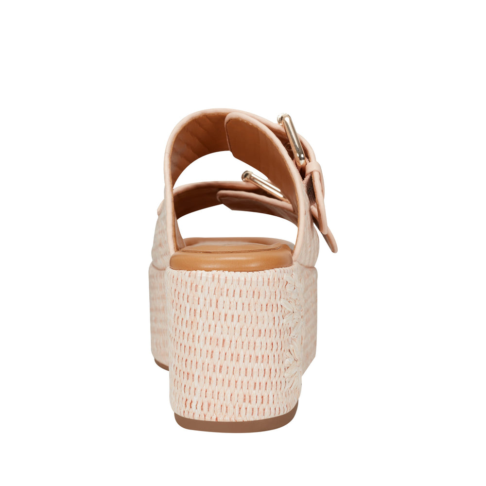 Poppy Platform Slide Sandal - Light Pink Raffia
