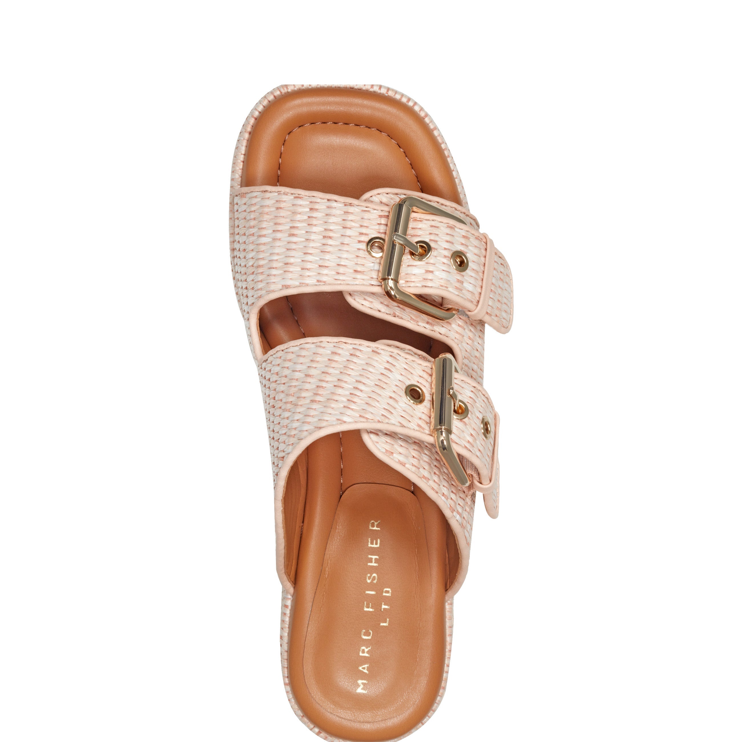 Poppy Platform Slide Sandal - Light Pink Raffia