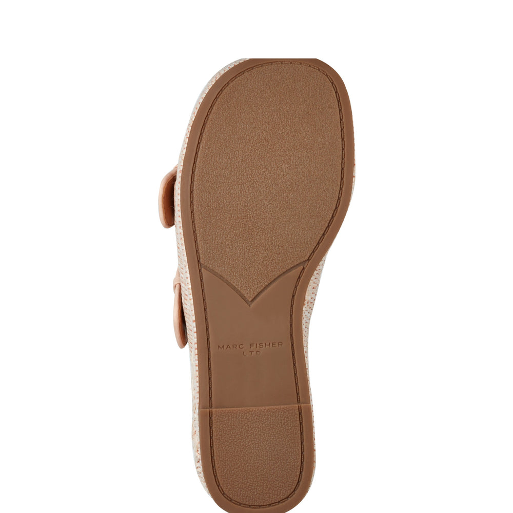 Poppy Platform Slide Sandal - Light Pink Raffia