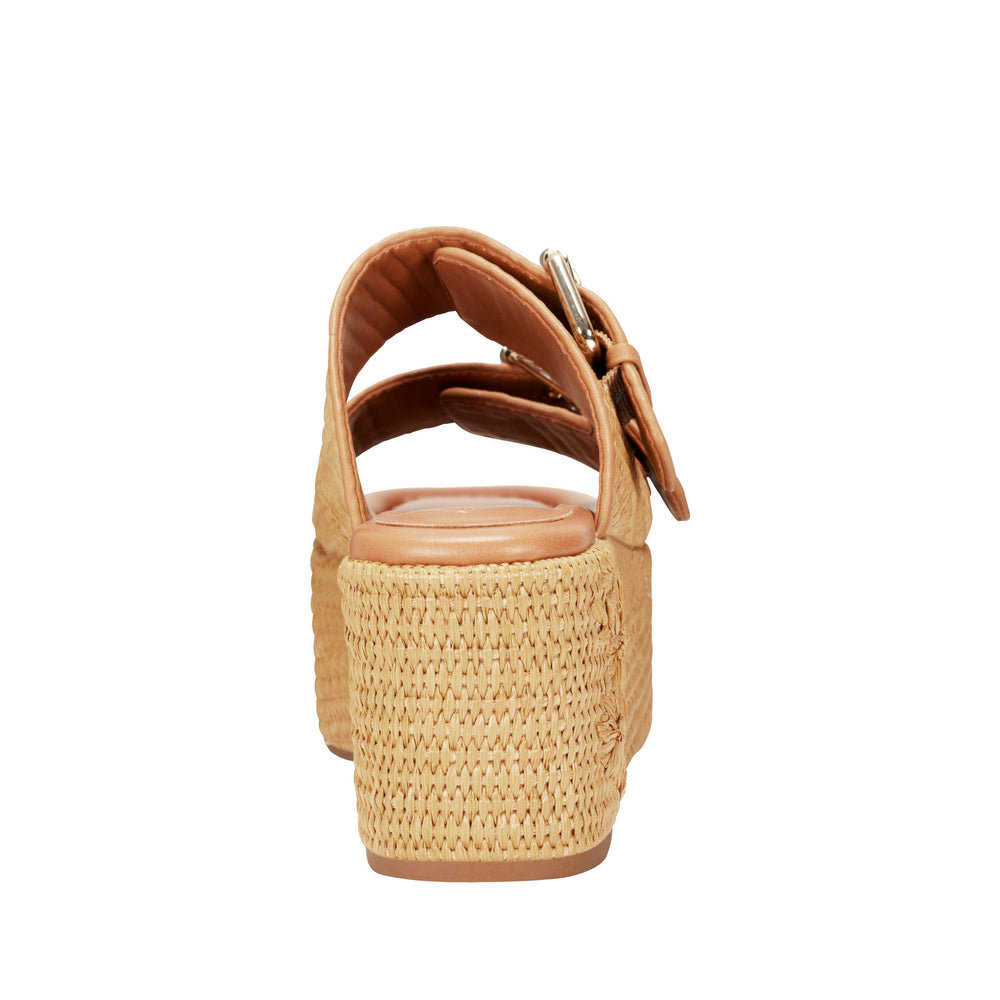 Poppy Platform Slide Sandal - Natural Raffia