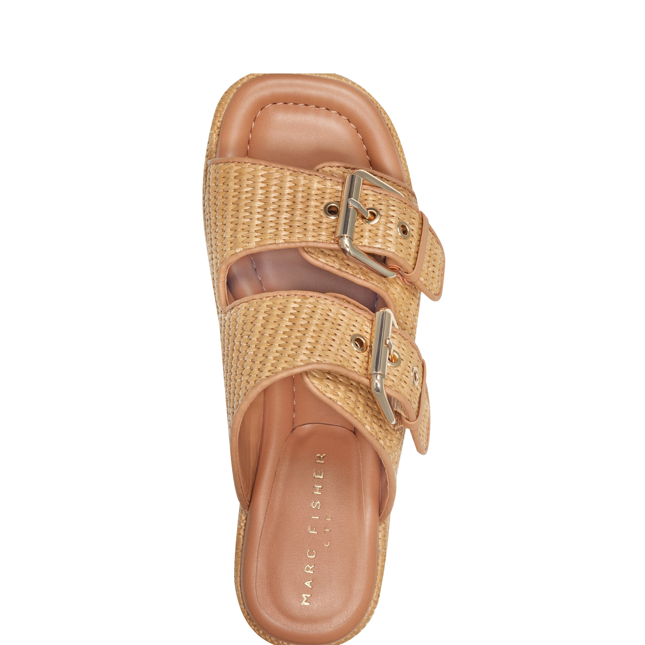 Poppy Platform Slide Sandal - Natural Raffia