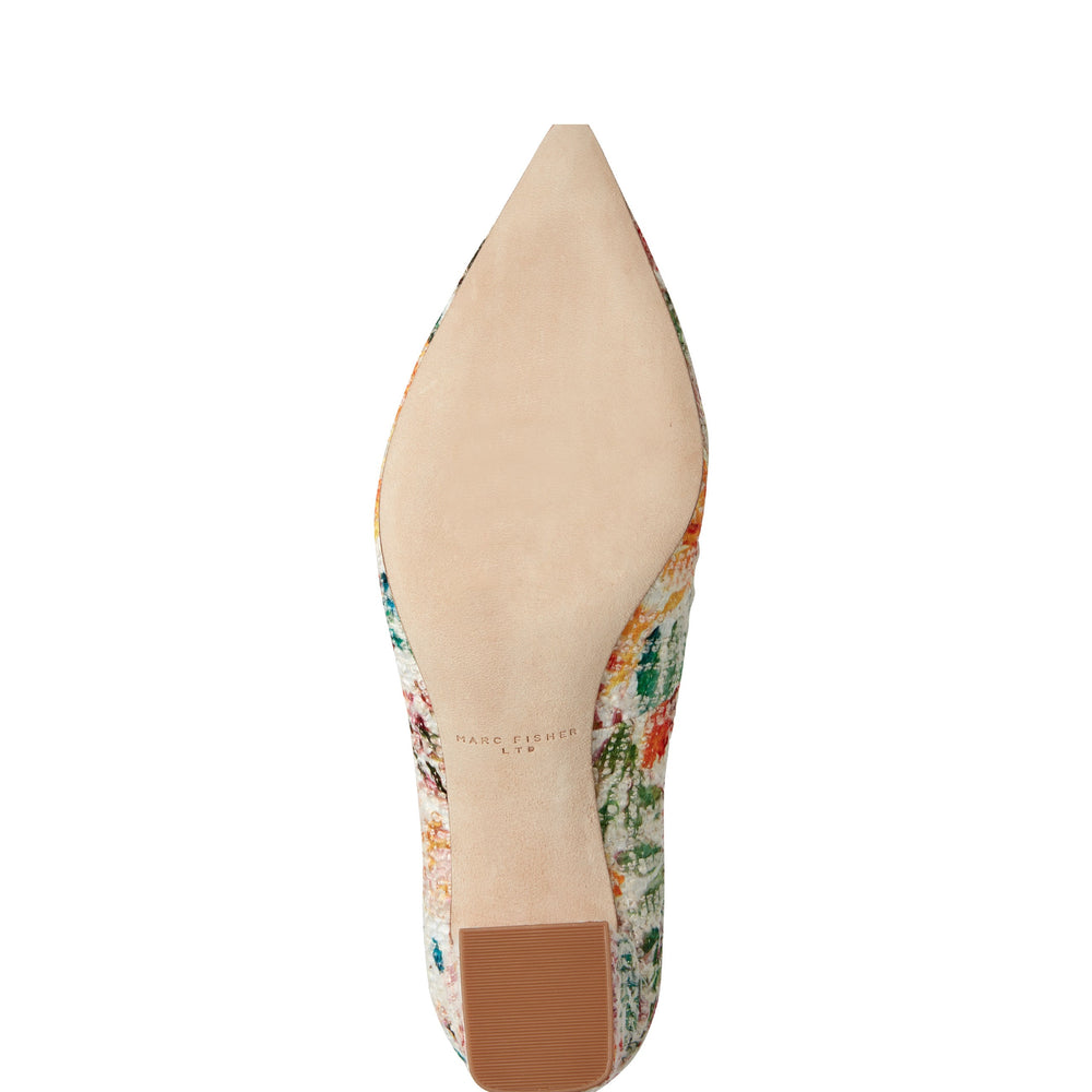 Zala Block Heel Pointy Toe Pump - Floral