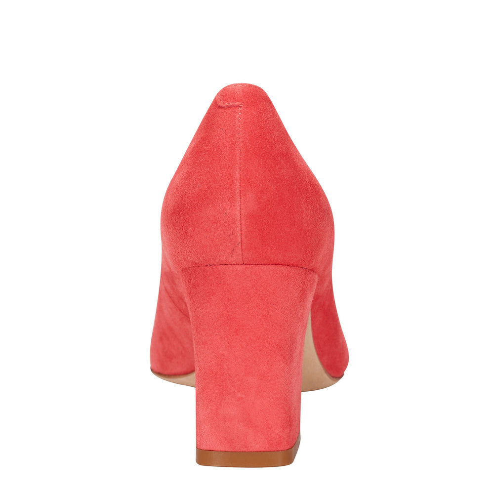 Zala Block Heel Pointy Toe Pump - Medium Pink Suede