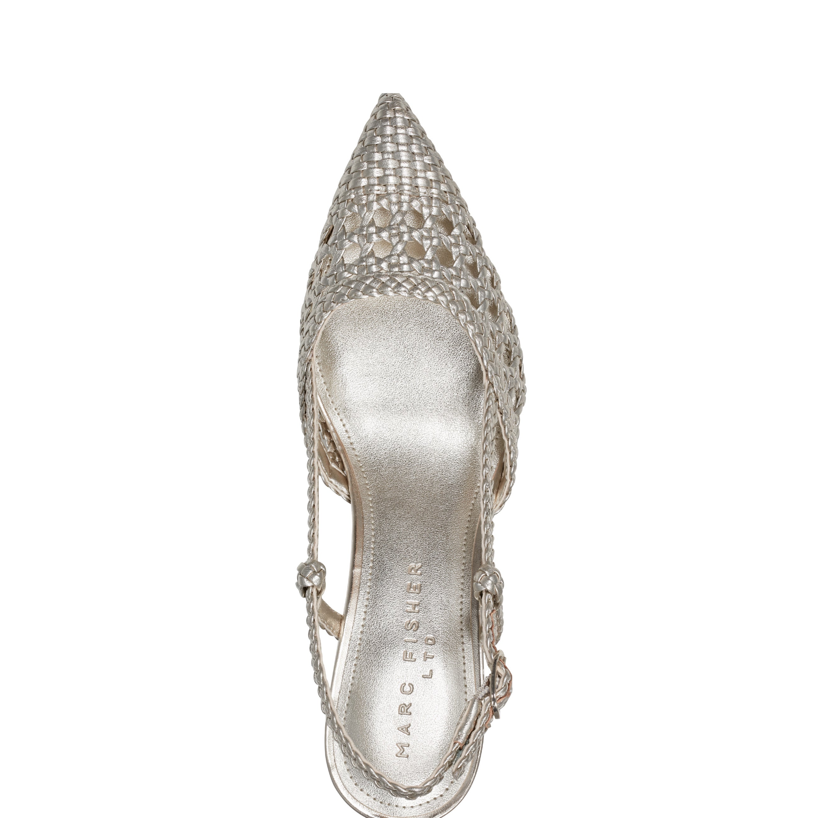 Zunnie Block Heel Woven Slingback Pump - Platino Leather